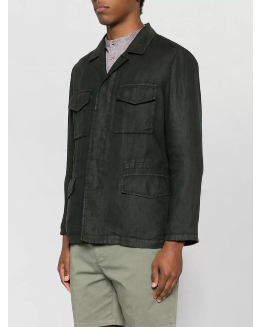 Boglioli Black Tailored Blazer Long Sleeves Multiple Pockets for men