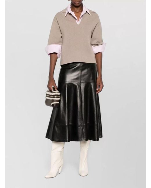 Bottega Veneta Natural Cashmere Knit Polo Shirt Short Sleeves