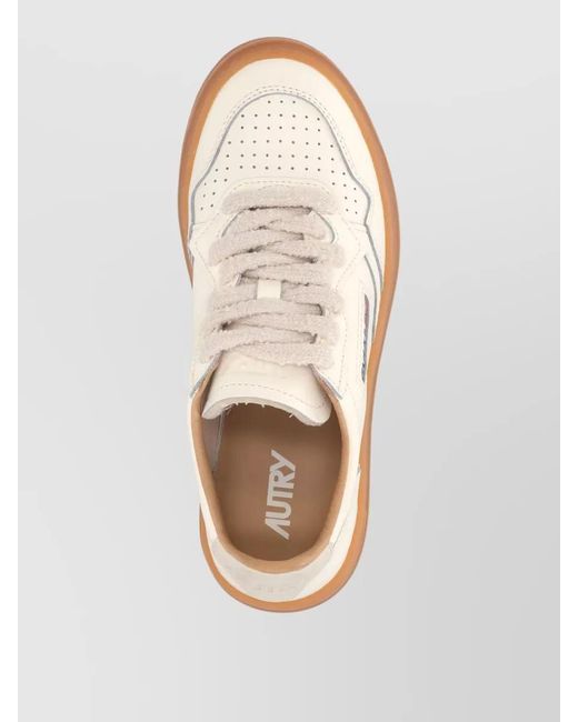 Autry White Leather Low-Top Sneakers