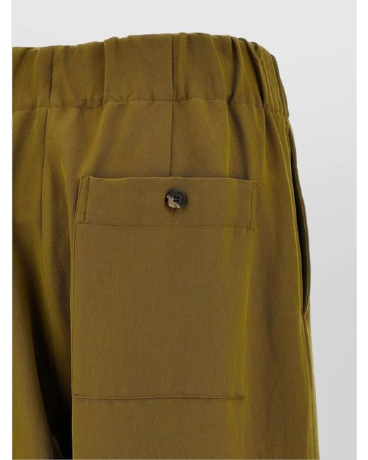 Dries Van Noten Green Wool Wide-Leg Trousers