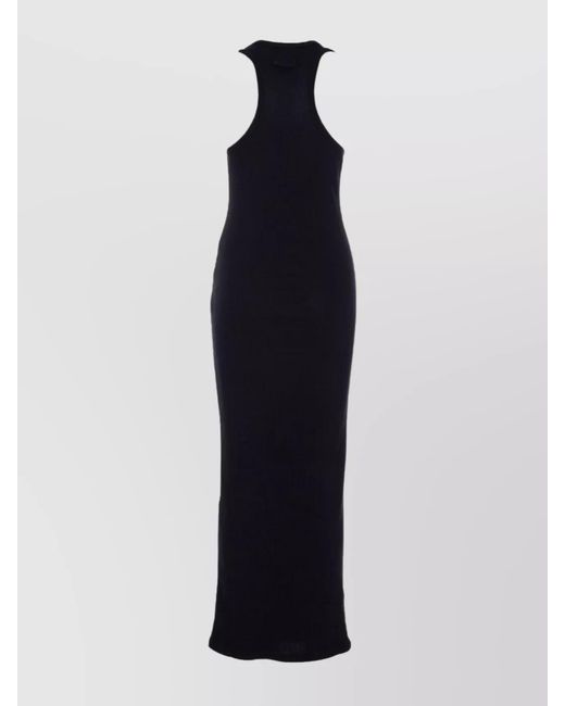 Jean Paul Gaultier Blue Cotton Slim-Fit Sleeveless Maxi Dress