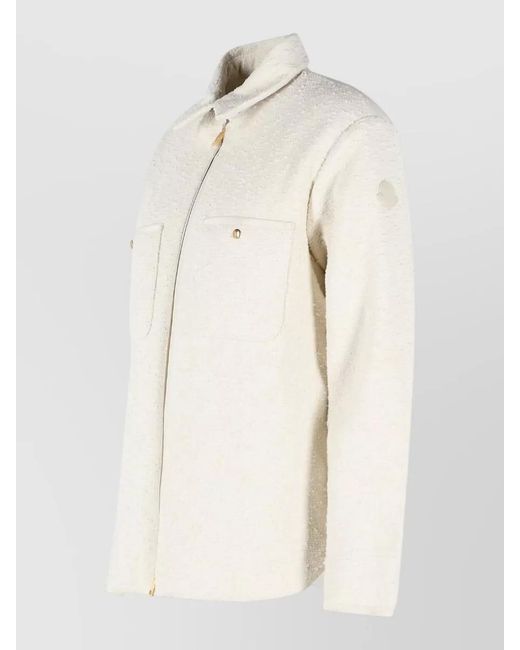 Moncler Natural Padded Cotton Blend Shirt Jacket