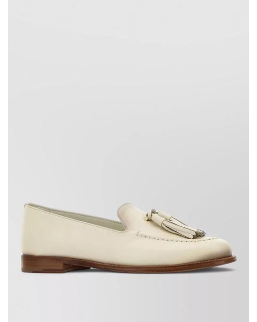 Church's Natural Renee Leather Loafers Tassel Detail Design