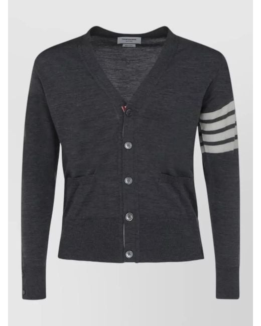 Thom Browne Black Wool Cardigan for men