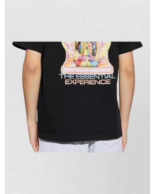 Casablanca Black Printed Organic Cotton Short-Sleeve T-Shirt for men