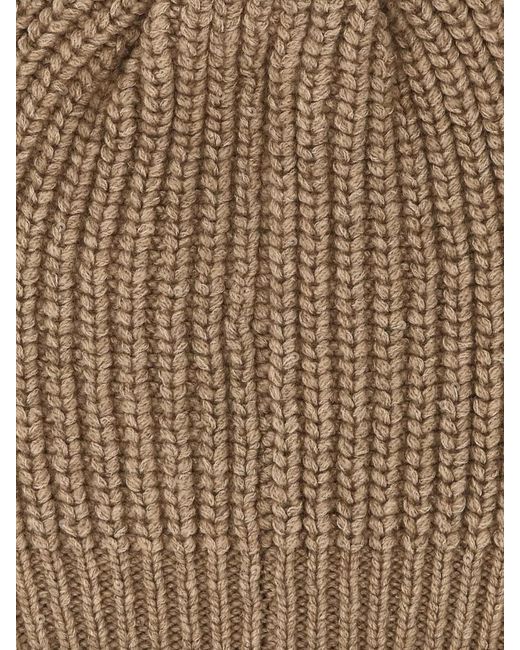 Brunello Cucinelli Natural Soft Ribbed Knit Cap