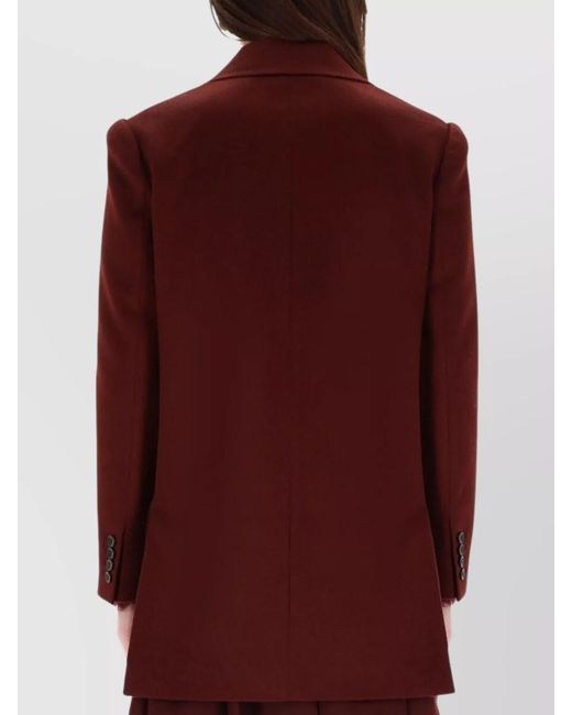 Max Mara Red Camel Hair Single Breasted Coat
