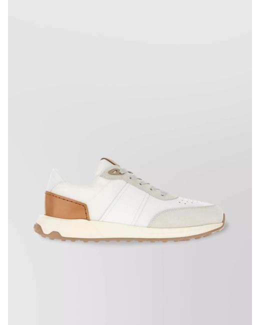 Tod's White Leather Running Low-Top Sneakers for men