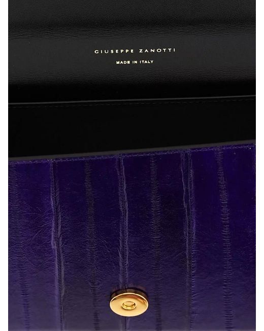 Giuseppe Zanotti Purple Tuxedo Clutch Bag Chain Strap Design