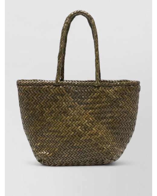 Dragon Diffusion Natural Beach Shopper Bag Braided Design Top Handles