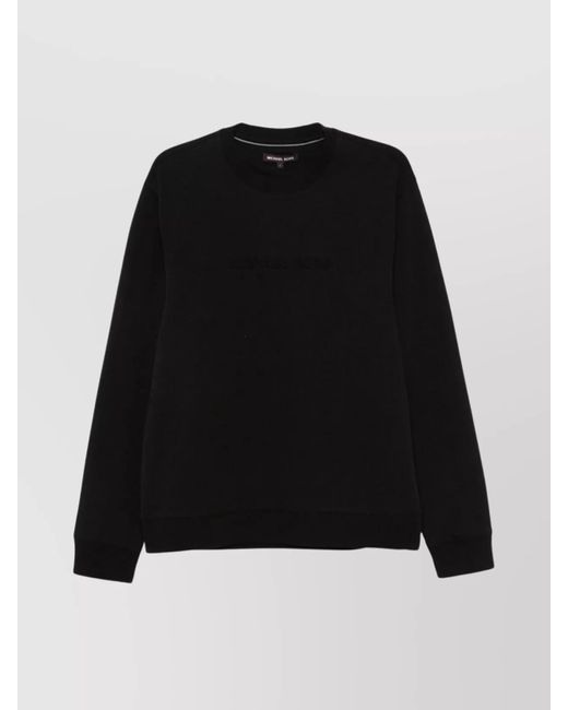 Michael Kors Men's Black Cotton Blend Crew Neck Long Sleeve Sweater