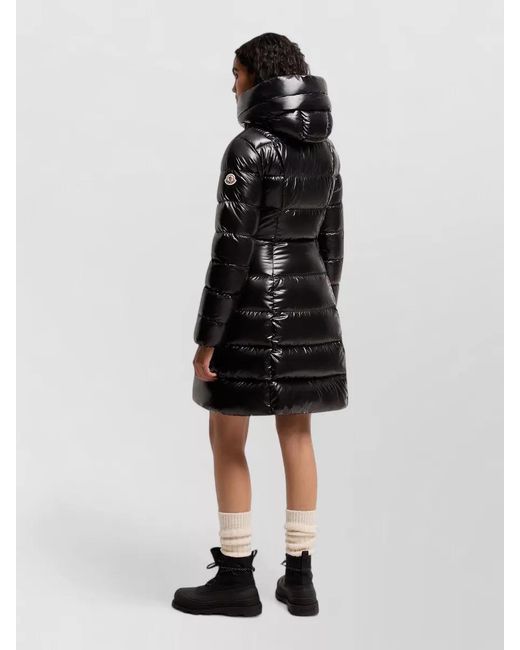 Moncler Black Down Hooded Slim-Fit Mid-Length Puffer Jacket