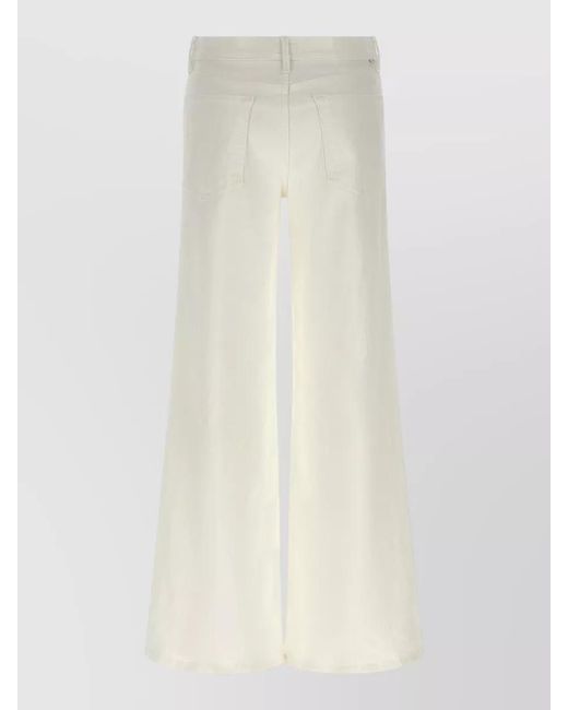 Mother White Denim High-Rise Wide-Leg Jeans