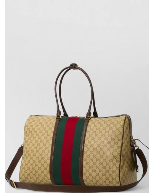 Gucci Natural Medium Gg Duffle Bag Web Detail for men