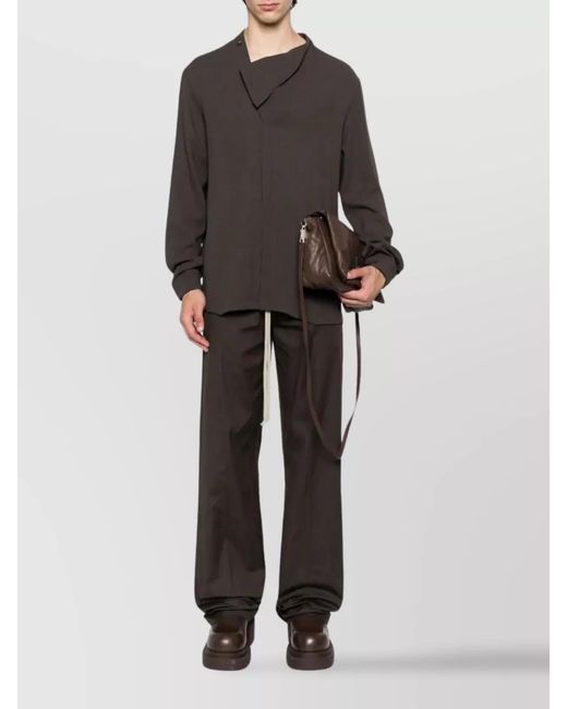 Rick Owens Gray Cotton Drawstring Loose Fit Trousers for men