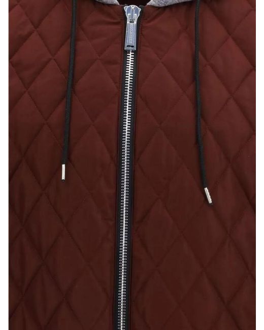 DSquared² Red Quilted Bomber Jacket for men