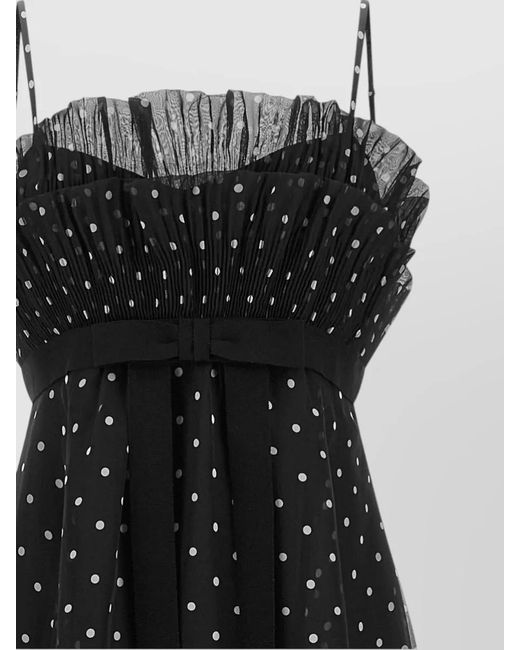 Zimmermann Black Polka-Dot Pleated Midi Dress