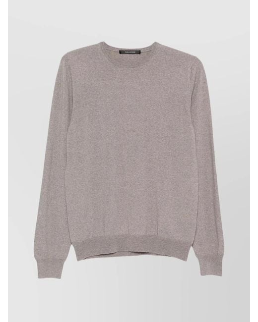 Tagliatore Gray Virgin Wool Crew Neck Jumper for men