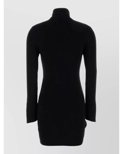 GIUSEPPE DI MORABITO Black Merino Wool Mini Dress