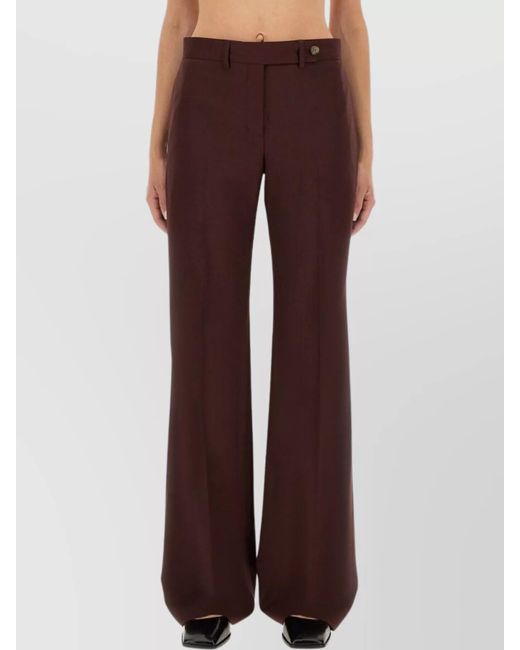 Paul Smith Red Wide Leg Trousers Belt Loops