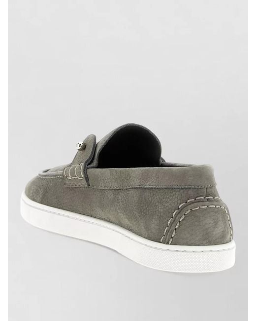 Christian Louboutin Gray Chambeliboat Loafers Round Toe Contrast Sole for men