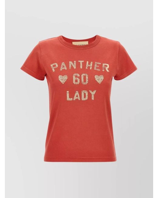 Valentino Garavani Red Cotton Printed T-Shirt