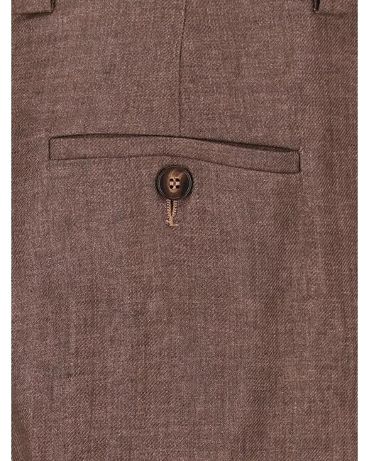 Incotex Brown Tailored Straight Trousers Belt Loops Back Pocket