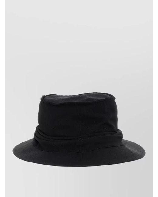 Yohji Yamamoto Black Drape Hat Foldable Soft Structure Wide Brim for men