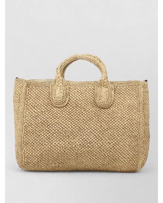 IBELIV Natural Crossbody Bag Detachable Strap Top Handles Woven