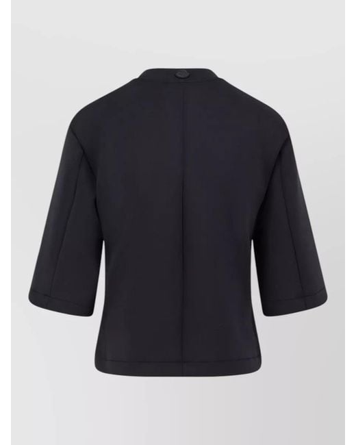 Moncler Genius Blue Asymmetric Short-Sleeve Crew-Neck Top