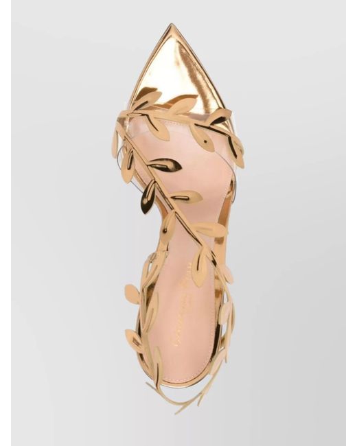 Gianvito Rossi Metallic Leather Slingback Sandals