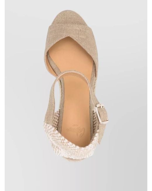 Castaner Natural Ankle-Strap Platform Espadrilles