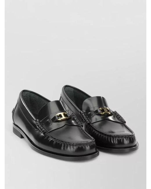 Tod's Black Leather Loafers