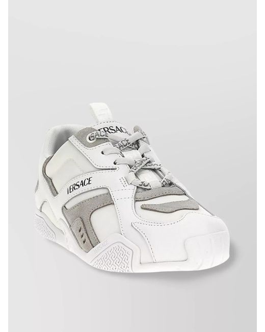 Versace White Leather Low-Top Sneakers