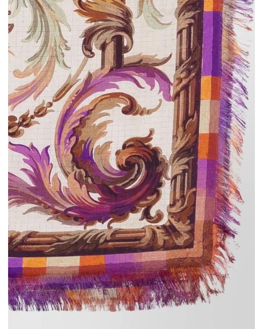 Pierre Louis Mascia Pink Floral Print Silk Stole