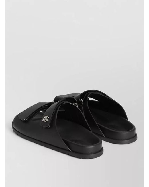 Dolce & Gabbana Black Sandal Open Toe Adjustable Straps Design for men