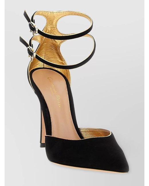 Gianvito Rossi Metallic Suede Leather Pumps