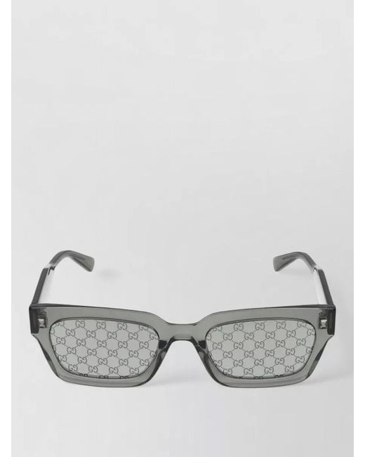 Gucci Gray Sunglasses Gg2069S 003 Rectangular Transparent Frame for men