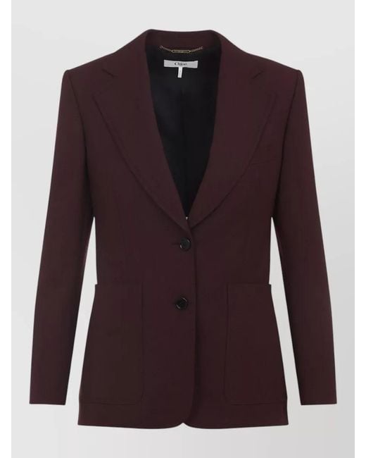 Chloé Purple Wool Single-Breasted Blazer