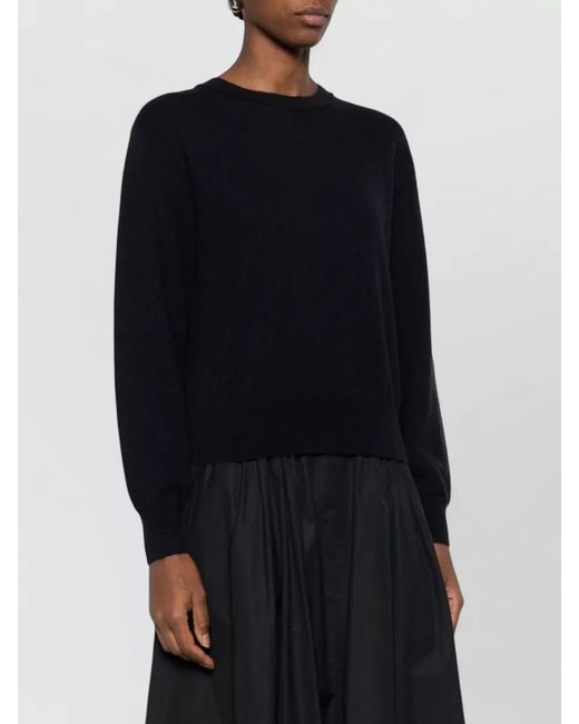 Lisa Yang Blue Cashmere Crew-Neck Long-Sleeve Sweater