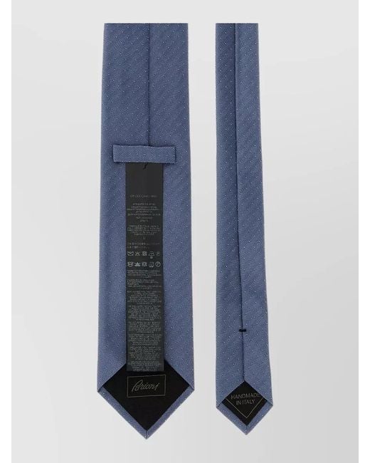 Brioni Blue Silk Micro-Polka Dot Tie for men