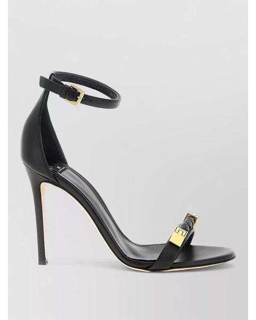 Elisabetta Franchi Black Leather Sandals