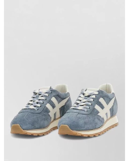 Hogan Blue Suede Leather Low-Top Sneakers for men
