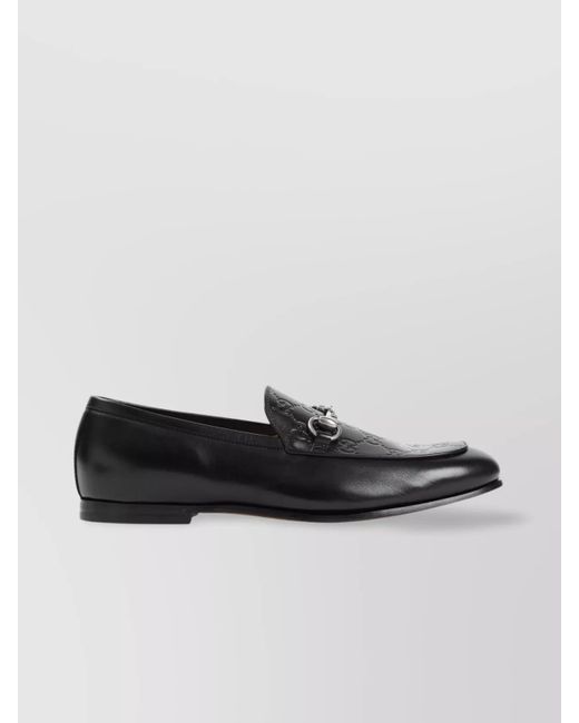 Gucci Black Leather Horsebit Loafers for men