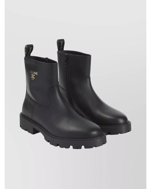Céline Black Leather Ankle Boots
