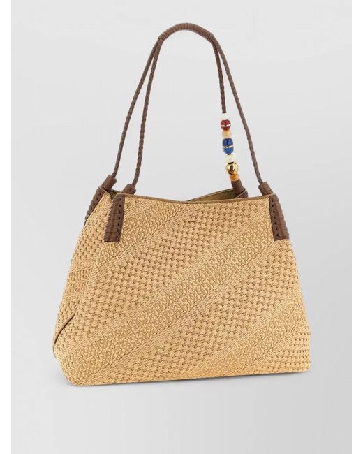 Etro Natural Large Raffia Shoulder Bag