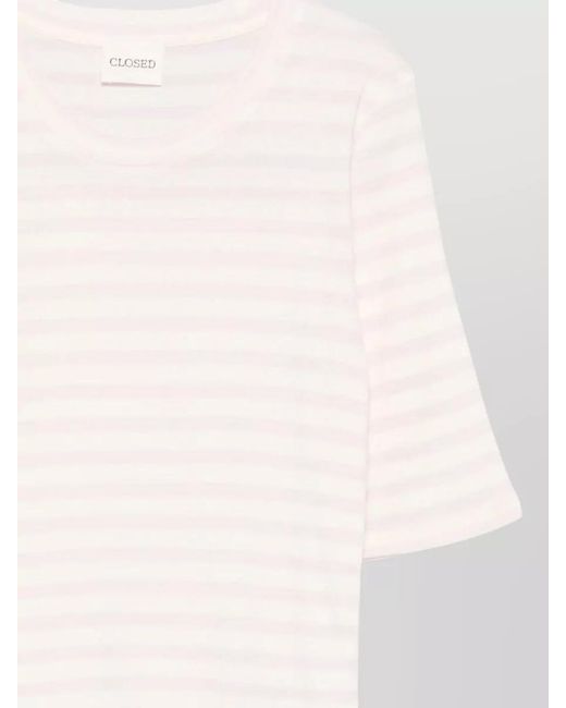 Closed Natural Slim Fit Striped Jersey Crew Neck Top