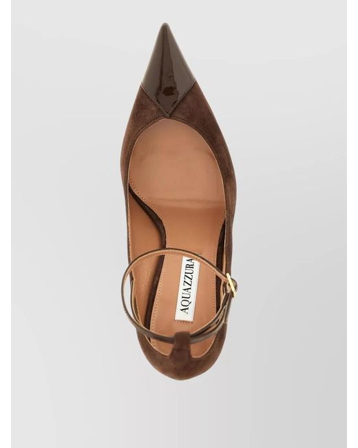 Aquazzura Brown Leather Cutout Pumps
