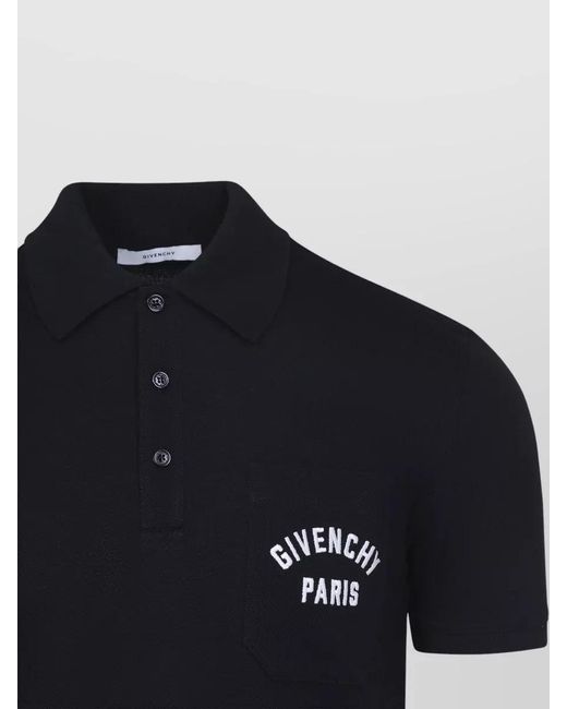 Givenchy Black Cotton Short-Sleeve Polo Shirt for men