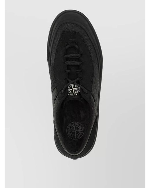 Stone Island Black S100020 Casual Lace Up Suede Sneakers for men